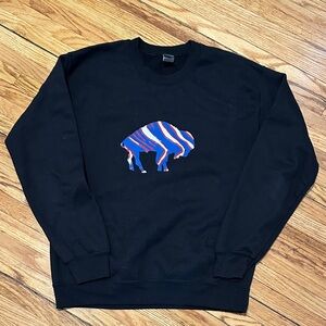 Gildan Black Sweater with Zubaz Buffalo Design